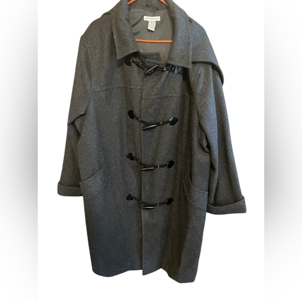 Jessica London Gray Wool Toggle Coat. - Size 26